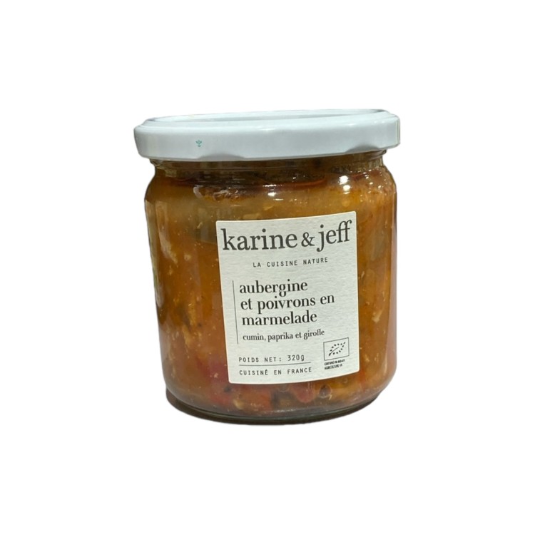 AUBERGINE ET POIVRONS EN MARMELADE 350G KARINE ET JEFF