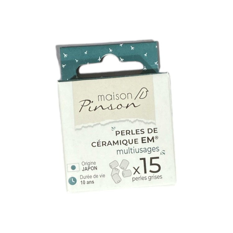 PERLES DE CERAMIQUE GRISES EM (X25) MAISON PINSON