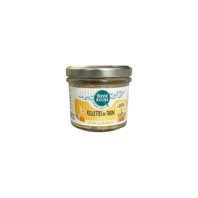 RILLETTES DE THON CURCUMA ET GINGEMBRE (90G) BONNE NATURE CONTIENT DES