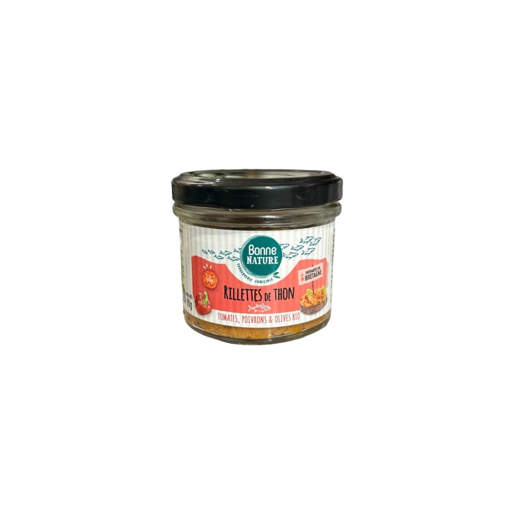 RILLETTES DE THON TOMATES POIVRONS ET OLIVE (90G) BONNE NATURE CONTIEN