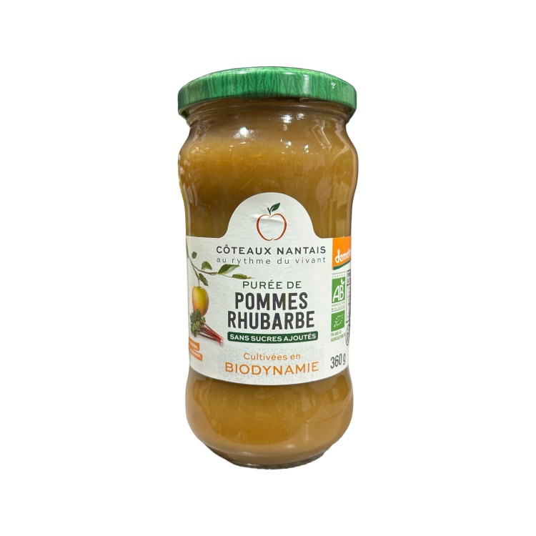 PUREE DE POMMES RHUBARBE 360G COTEAUX NANTAIS