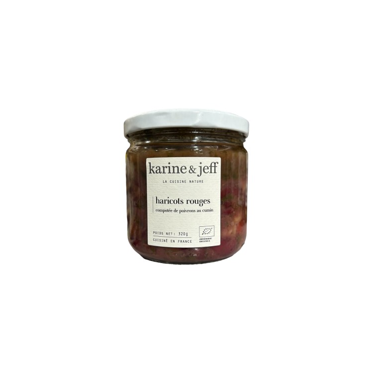 HARICOTS ROUGES COMPOTEE DE POIVRONS AU CUMIN (390G