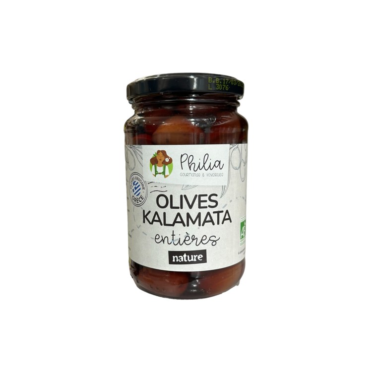 OLIVES NOIRES KALAMATA ENTIERE (350G / PNE 200G) PHILIA