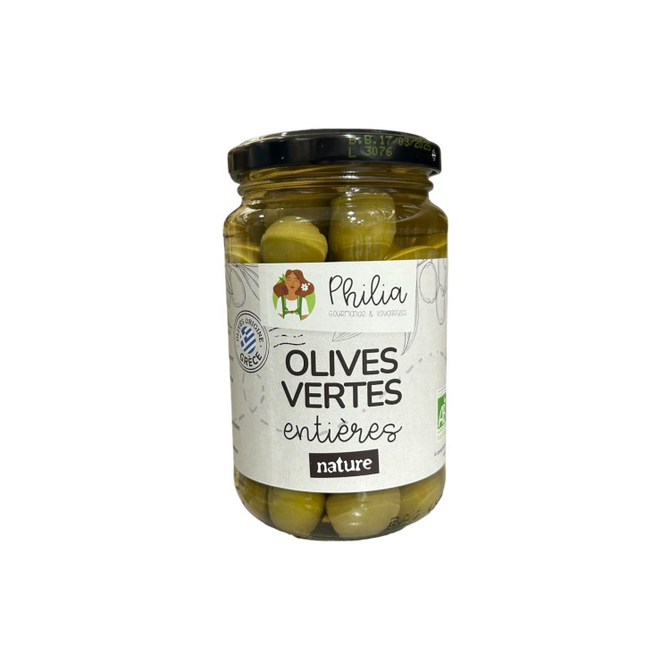 OLIVES VERTES ENTIERE (350G / PNE 190G) PHILIA