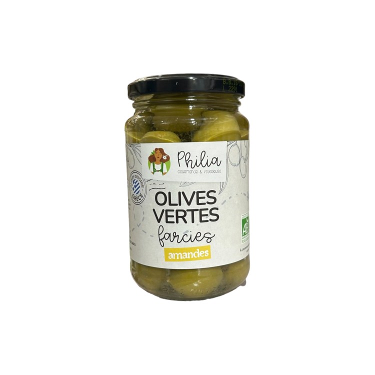 OLIVES VERTES FARCIES AUX AMANDES (350G / PNE 190G) PHILIA