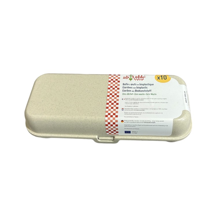 BOITE 10 OEUFS BEIGE BIOPLASTIQUE