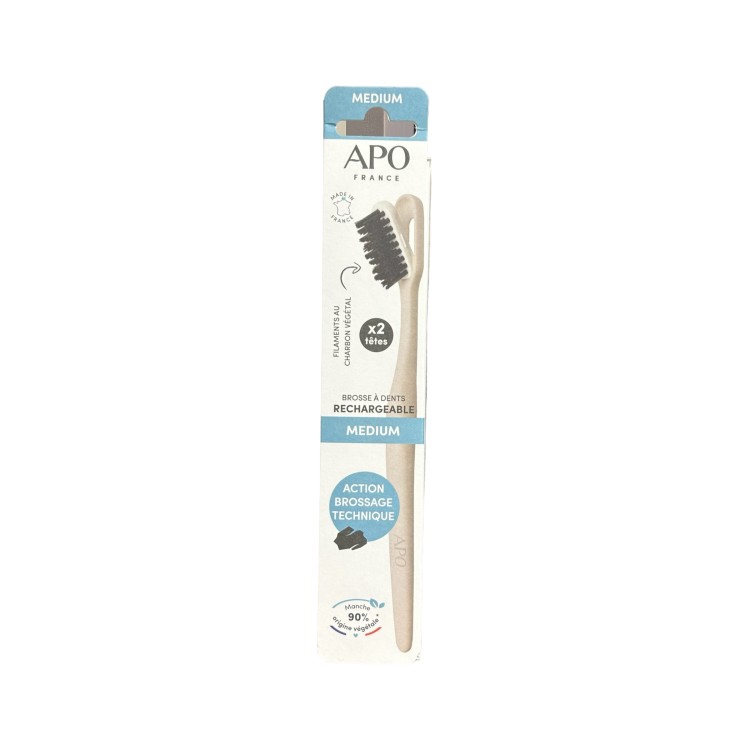 BROSSE A DENTS RECHARGEABLE EXTRA SOUPLE ET 2 TETES (X1) APO