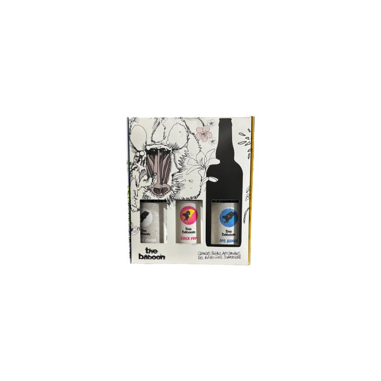 COFFRET 3 BIERES NOIR ET BLANC (3X75CL) - THE BABOON