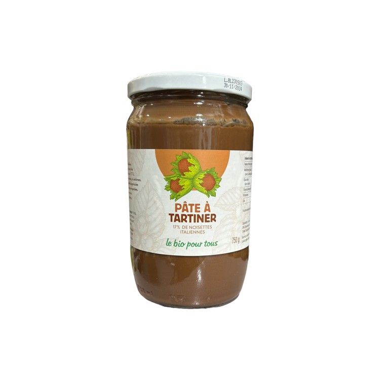 PATE A TARTINER NOISETTES 750G BIO POUR TOUS